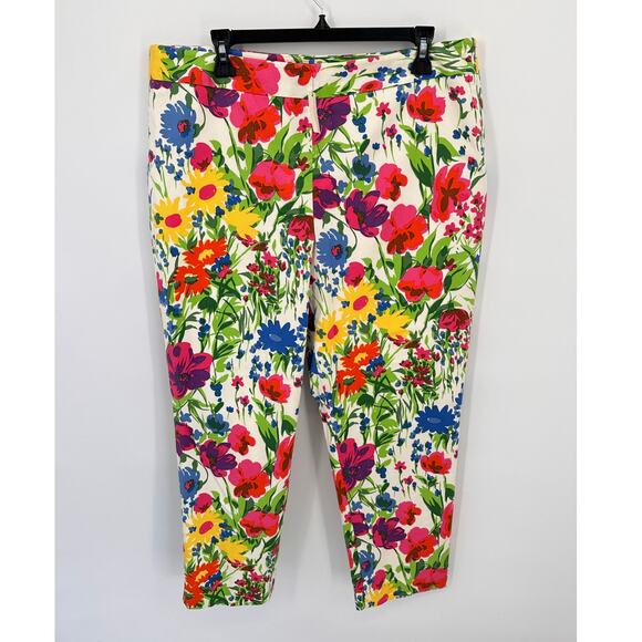 Talbots Pants - TALBOTS NWT Floral Straight Ankle Pants // 16 Petite